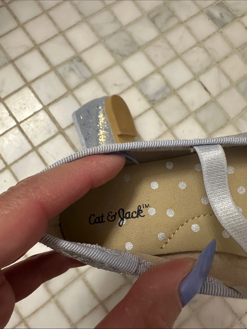 Cat & Jack Glitter Ballet Flats in Iridescent Light Blue